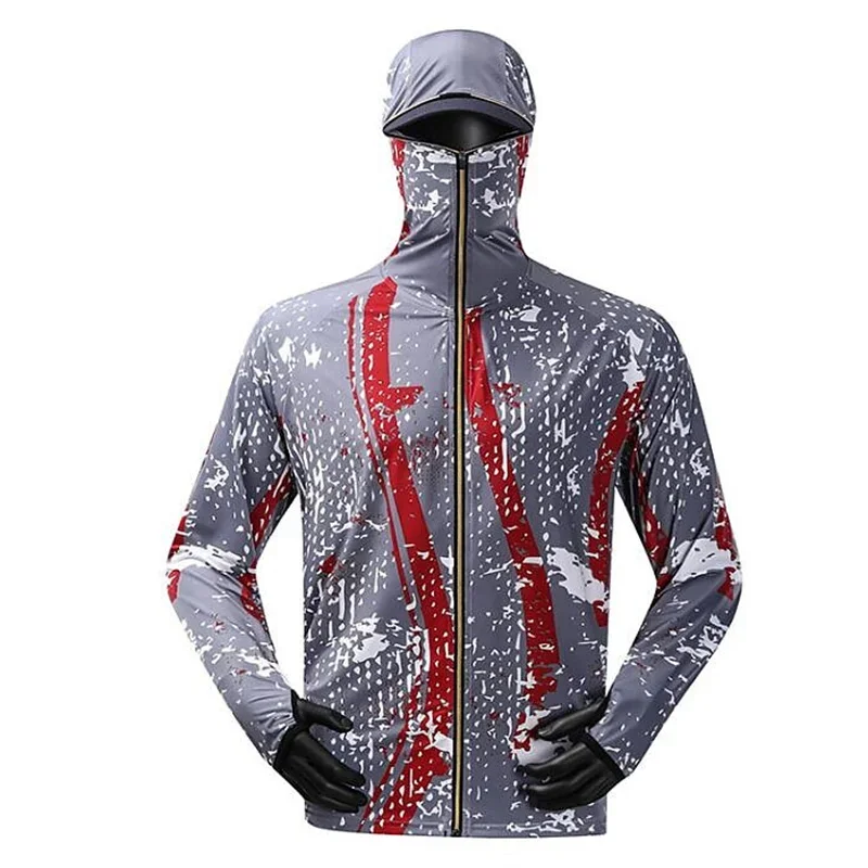 New Men's Anti-UV Comfortable Ventilation Printing Fishing Shirts Sublimation Hoodie Jerseys With Zipper Fishing Clothing fishing shirt fishing clothes
