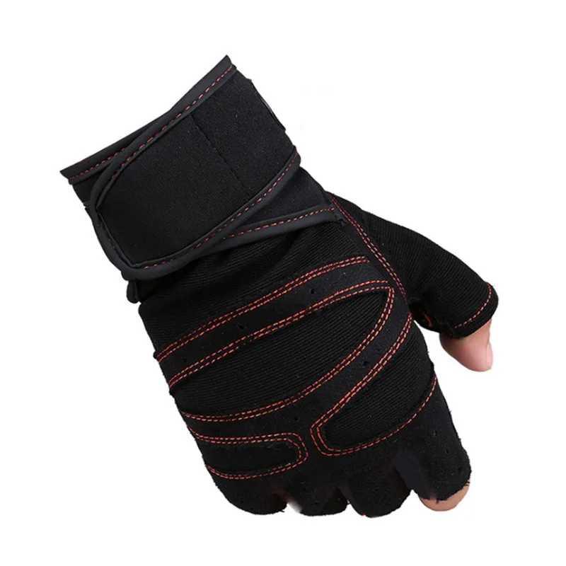 Cycling Gym Gloves Pink Wrist Support Non-Slip Elasticity Workout Gloves Sports Fingerless Woman Fitness Horizontal Bar