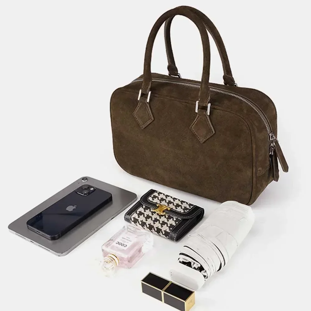 Motingsome Retro Genuine Leather Woman Bags Luxury Bag Pillow Handbag Suede Calfskin Lady Daily Purses Shoulder Casual Tote 2024