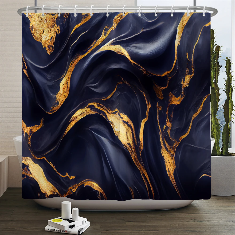 Gradient Marble Ink Texture Shower Curtain Waterproof Abstract Paint Colorful Bath Curtain Home Bathroom Decor With Hook shower curtains