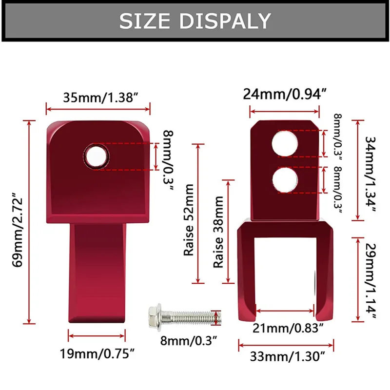 M8 Rear Shock Extender Absorbers Universal Motorcycle Riser Heightening Adapter High Damping Device Thicken Pad Chassis Extender