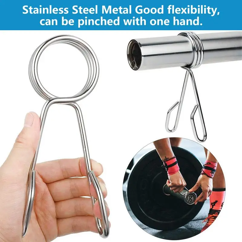 Barbell Clamp Spring Collar Clip Gym Dumbbell Lock Standard Weight Lifting Kit Fitness Body Building Workout Barbell Accessories