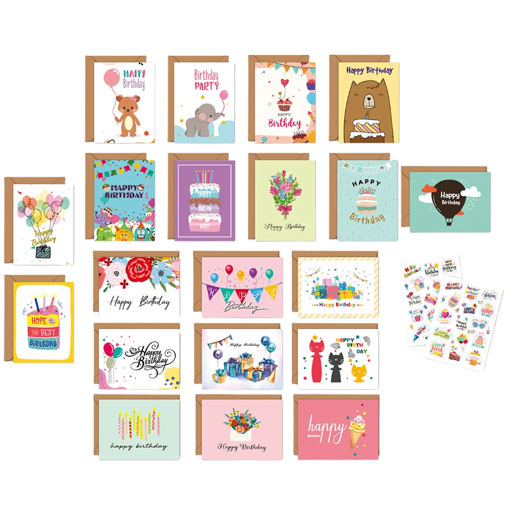 

Birthday Blessing Card Foldable Greeting Cards Blank Envelopes Making Bulk Set Writing Letter Paper