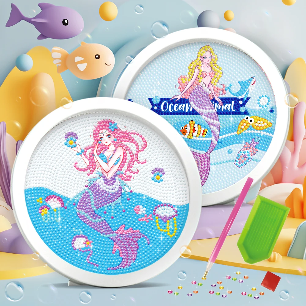 DIY Handmade Diamond Painting Cartoon Unicorn Mermaid Mosaic Diamond Painting Set Gift Toys for Girls Home Decoration