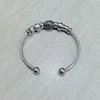 Metal Stainless Steel Classic Jewelry Unisex High Quality Smooth Double Ball Head Waterproof Accessories Vintage Open Bracelet 5