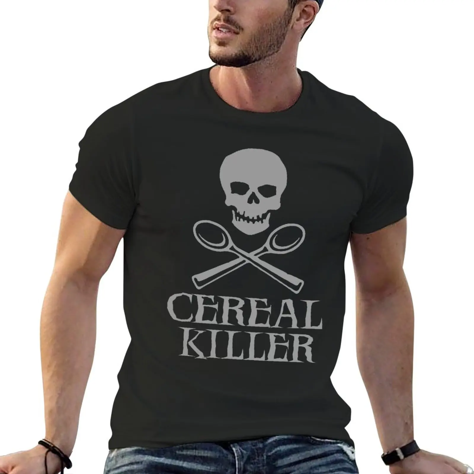 

New Cereal Killer T-Shirt summer tops Aesthetic clothing slim fit t shirts for men