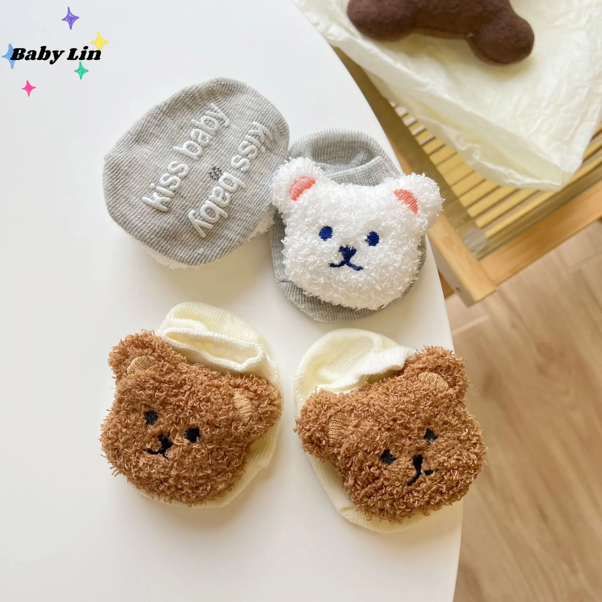 

Newborn Cartoon Bear Sock New Baby Short Socks Children Soft Boat Sock Cute Kids Boys Girls Infant Socken Toddler Accessories