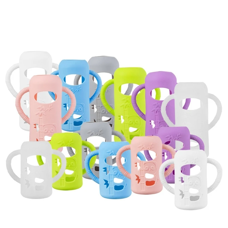 Bottle Grip Handle BPA Free Silicone Baby Bottle Anti slip Easy Grip Protective Sleeve Cover for Dr Brown Size