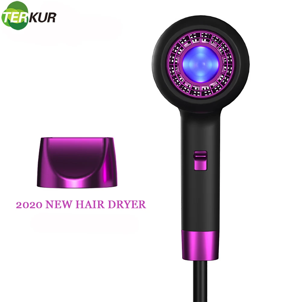 Hair Dryer 1250W Blu-ray Ionic Blow Dyer Household Performance Blower with Cool Shot Fast Drying and Nozzles Styles | Бытовая техника