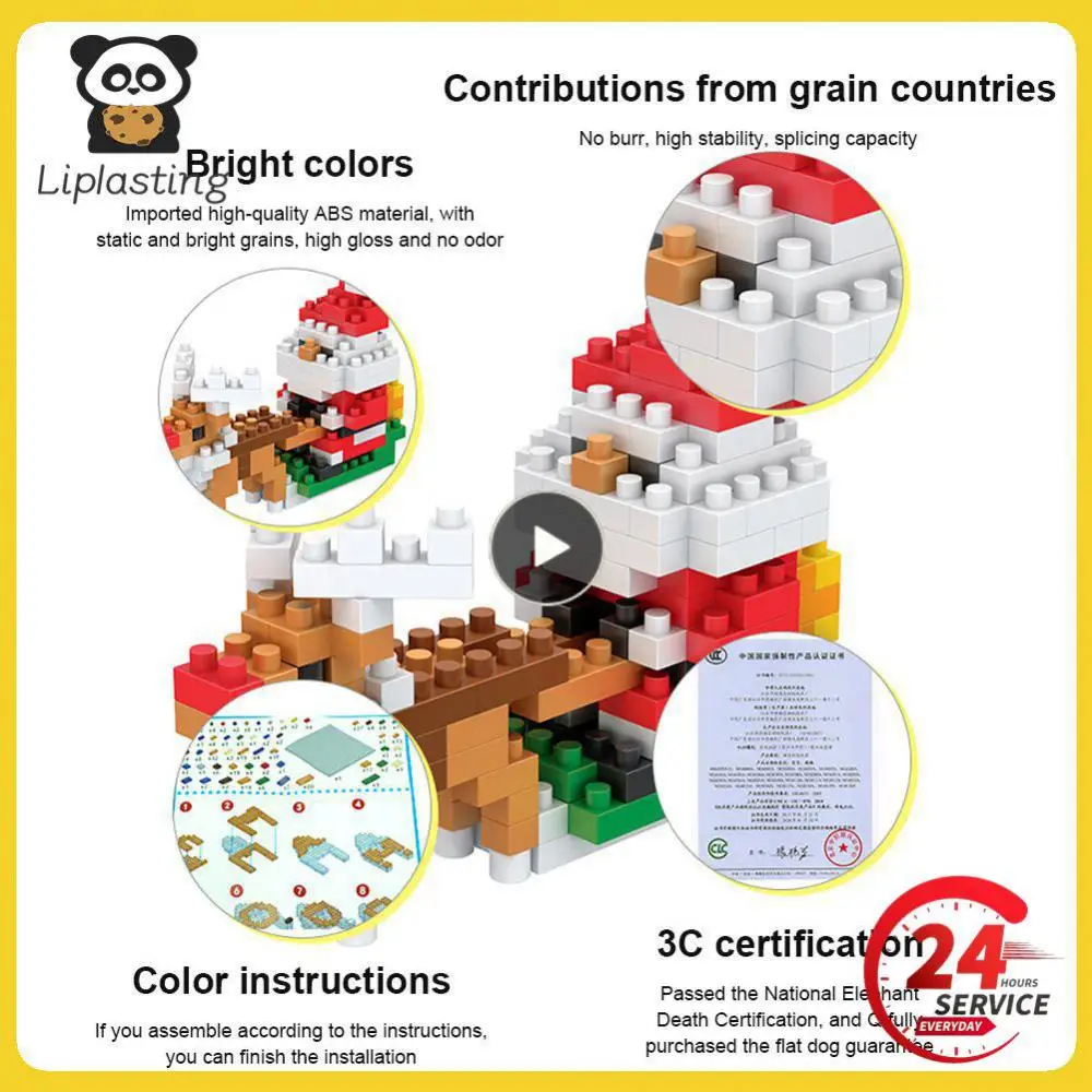 

Детский конструктор Санта-Клаус, Рождественская елка, креативная маленькая головоломка, Мультяшные развивающие игрушки, строительный блок, Классическая модель Abs