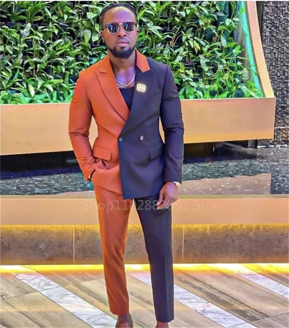 Navy Tuxedo Wedding With Orange Fall Wedding Tuxedo Ideas Autumn