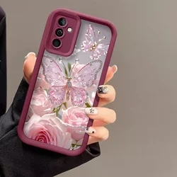 Elegant Butterfly & Pink Rose Phone Case - Luxury Romantic Floral Design, Soft Protective Cover - Samsung S21 Plus (JGJHCX139J7)