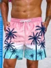 Vintage Plant 3D Printed Board Shorts Mens Palm Graphic Short Pants Summer Hawaiian Breathable Swim Trunks Kids Loose Ice Shorts 4