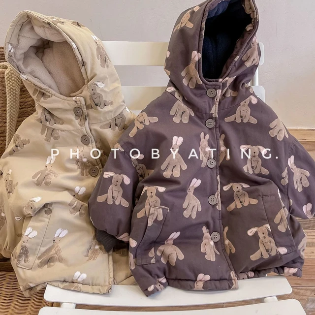 Filles manteau 2025 automne et hiver nouveaux vêtements pour enfants coréen vent fille bébé coton imprimé doudoune décontracté Simple quotidien 1