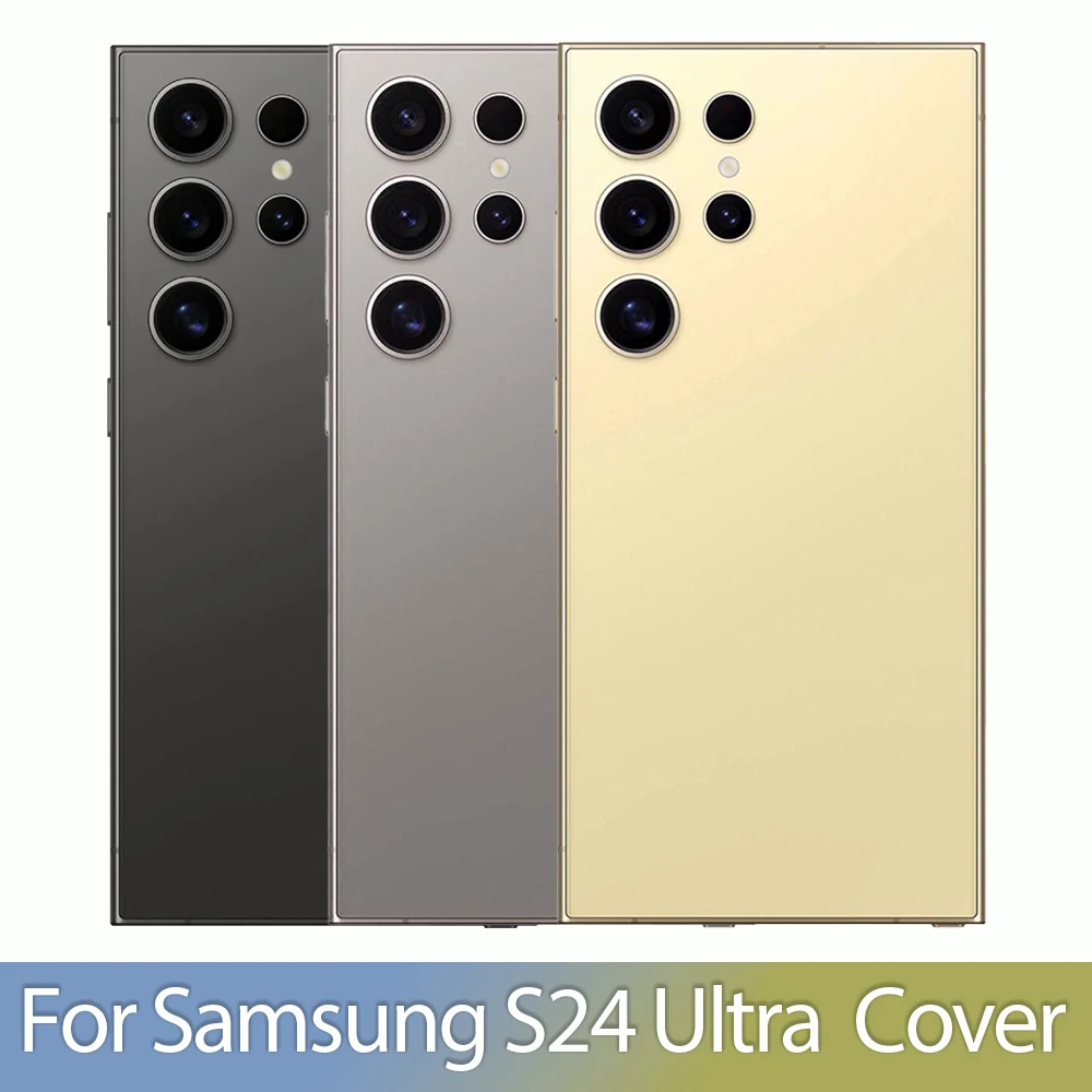 삼성 갤럭시 S24 울트라 S928B S928U용 새 제품, 배터리 커버 후면 유리 패널 후면 도어 카메라 하우징 및 렌즈 교체