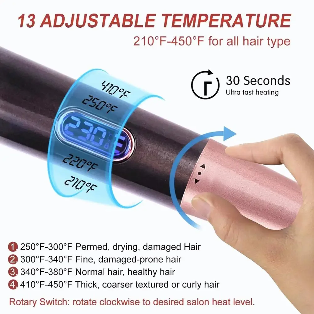 Professional Electric Hair Straightener And Curler 2-in-1 Ceramic Hair Styling Tools with Aluminum Alloy Temperature Control 6