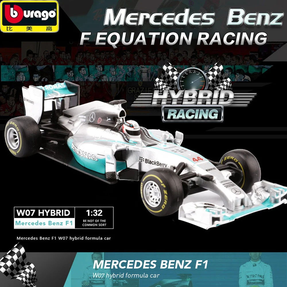 

Bburago 1:43 2016 W07 Mercedes Benz F1 #44#6 Hamilton Rosberg Alloy Toy Model Car 2019 W10 #77 Formula Racing Diecast Car Model