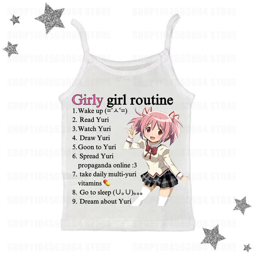 2000s Punk Anime Graphics Tanks & Camis Top Grunge Vintage Gothic