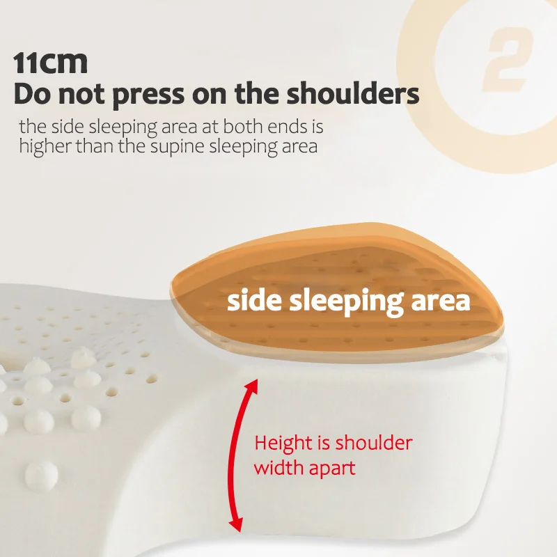 Latex Bed Pillow  Support Cervical Pillow for Neck Shoulder Pain and Spine Alignment Sleepers with Removable Cover (Grey,Large) 5