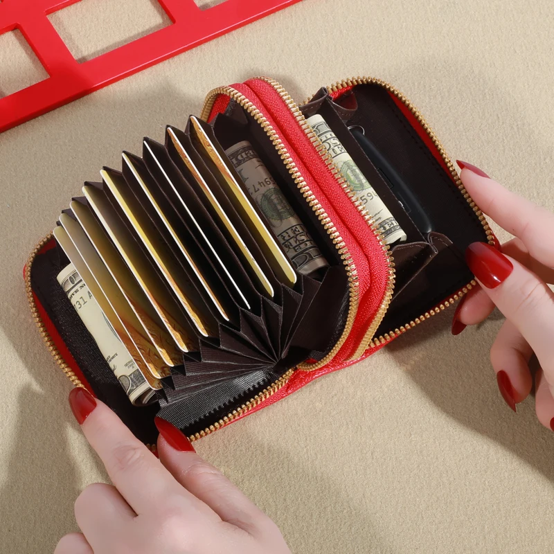 투명 클로저 여성 반지갑 리치 패턴. Monaiea 멀티 카드 슬롯 지갑, 대용량, 유행