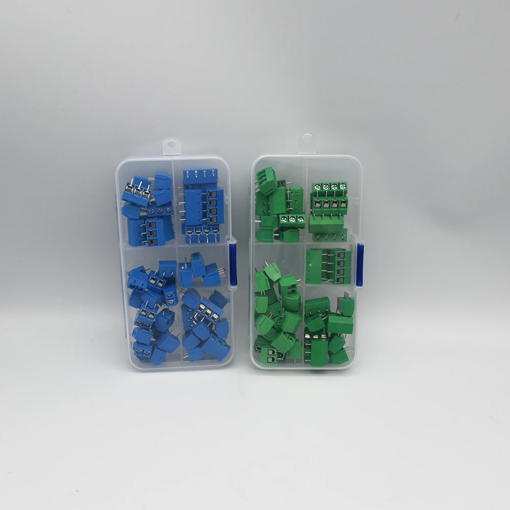 Pitch 5.0mm Straight Pin 2P 3P Screw PCB Terminal Block Connector 10A 24-18AWG 50 Pcs/BOX