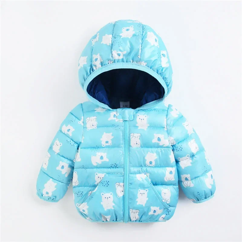Cute Baby Girls Winter Clothes Kids Light Down Coats with Ear Hoodie Spring Girl Jacket Toddler Children Clothing for Boys Coat