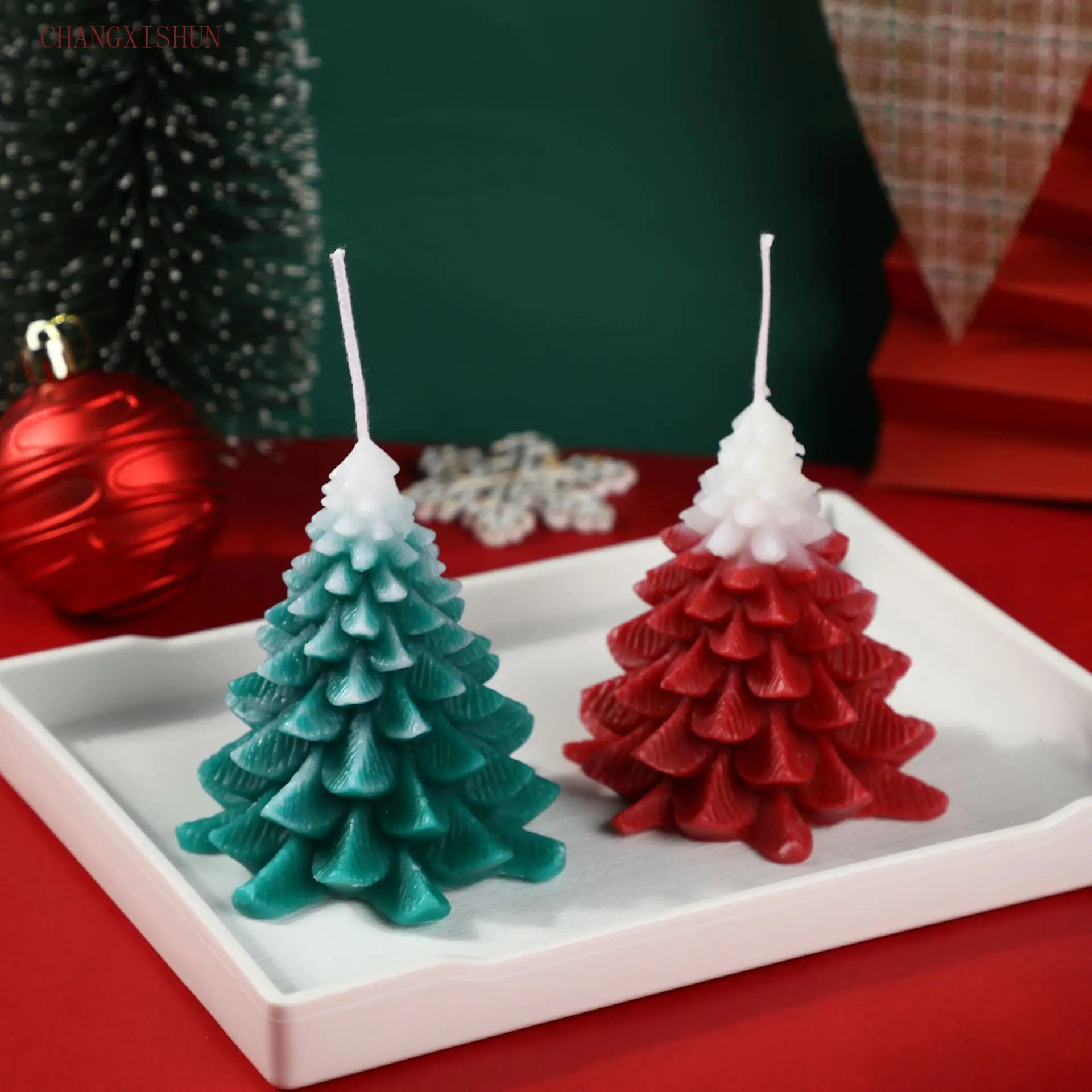 Christmas Pine Tree 3D Scented Soy Wax Candle: Creative Home Decoration - Image 4
