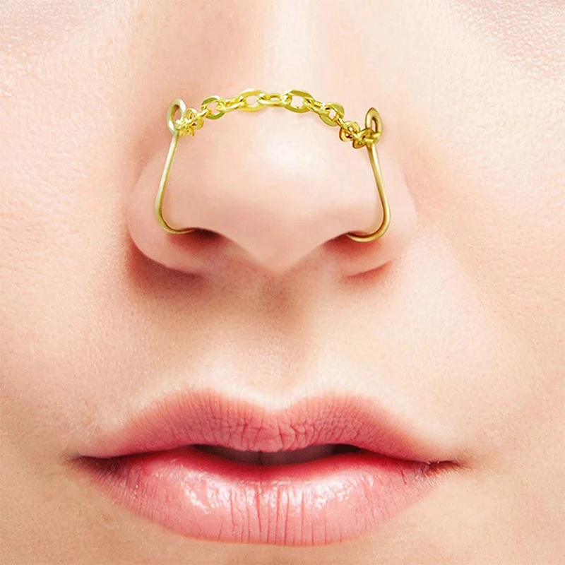 nose piercing jewelry double hoop nose| Alibaba.com