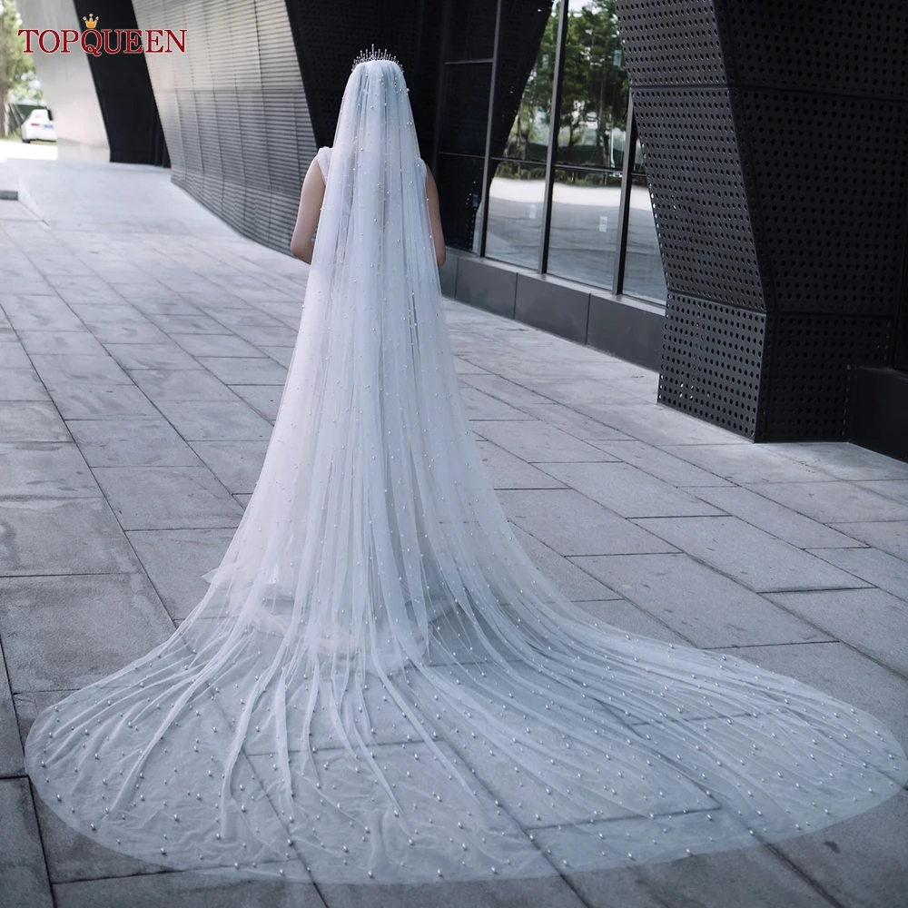 Cathedral Wedding Veil Pearls - V09 3m Long White Ivory Wedding Veil Pearls  One - Aliexpress