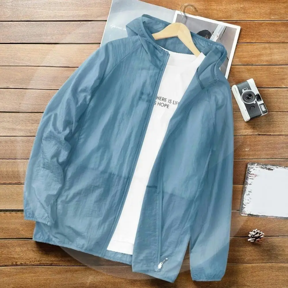 Durable Loose Water Resistant Summer Men Sunscreen Outerwear Cycling Coat Breathable Men Sunscreen Coat Daily Wear