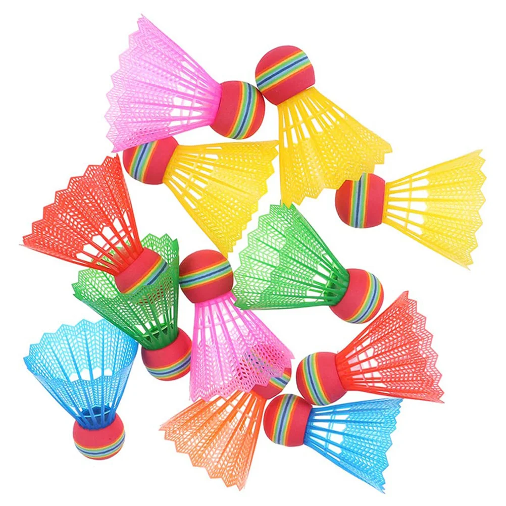 Durable Shuttlecock Colorful Badminton Ball Light Weight Plastic Toy Racket Sports Game Racquet 12 Pcs badminton shuttlecock badminton ball