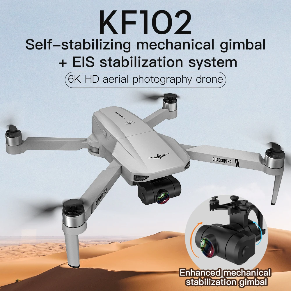 

KF102 MAX Drone 4K Profesional with HD Camera 5G WiFi GPS 2-Axis Anti-Shake Gimbal Quadcopter Brushless Mini Dron KF102 4k Dron