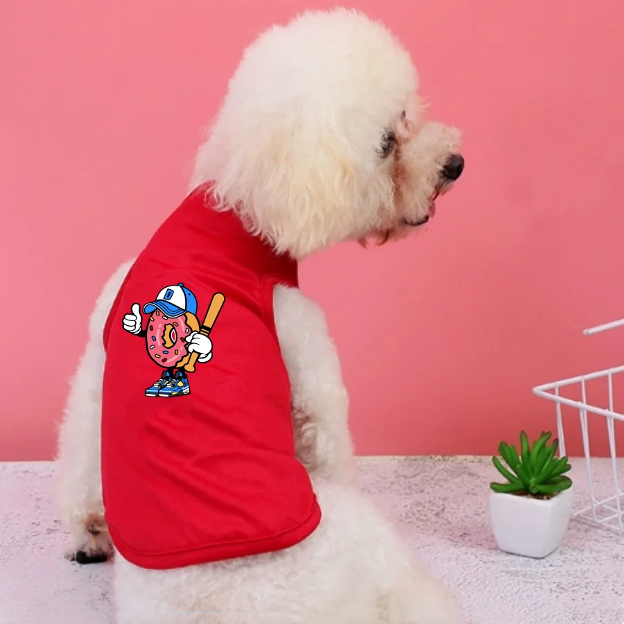 חולצת חיית מחמד מודפסת בסגנון דאגנוט, רכה ונוחה, ללא שרוולים