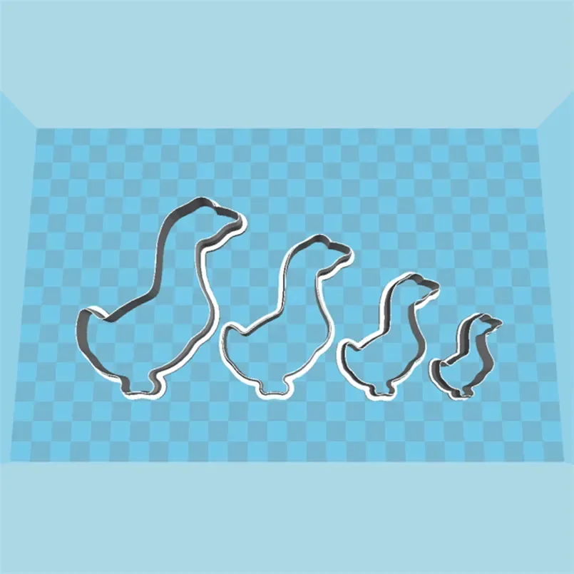 Cookie Cutter Baking Mold Fondant Cutter Four Specification Cartoon Animals Poultry Big White Goose Plastic Mold Cake Fondant Tools Sushi Fruits Cutters
