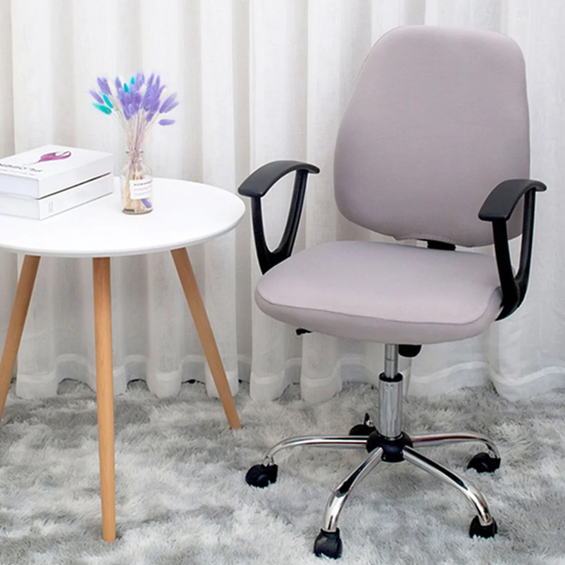 Universal Stretch Office Chair Cover with Removable Seat Protector - Stylish Home and Workspace Decor