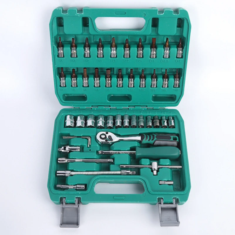 Ratchet Torque Wrench Spanner, Screwdriver, Socket Set Combo 46pcs Car Repair Tool Kit Professional Car Repair Combination Suit