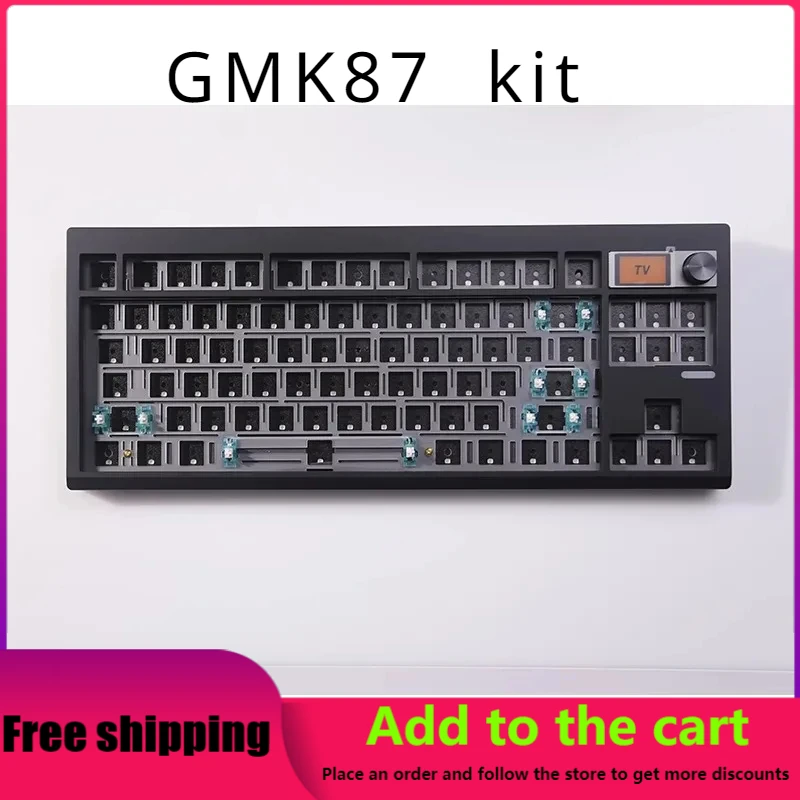 

Original GMK87 Three-mode Hot-swappable Mechanical Keyboard, Ergonomic RGB Backlight Gasket Structure Supports VIA Customization