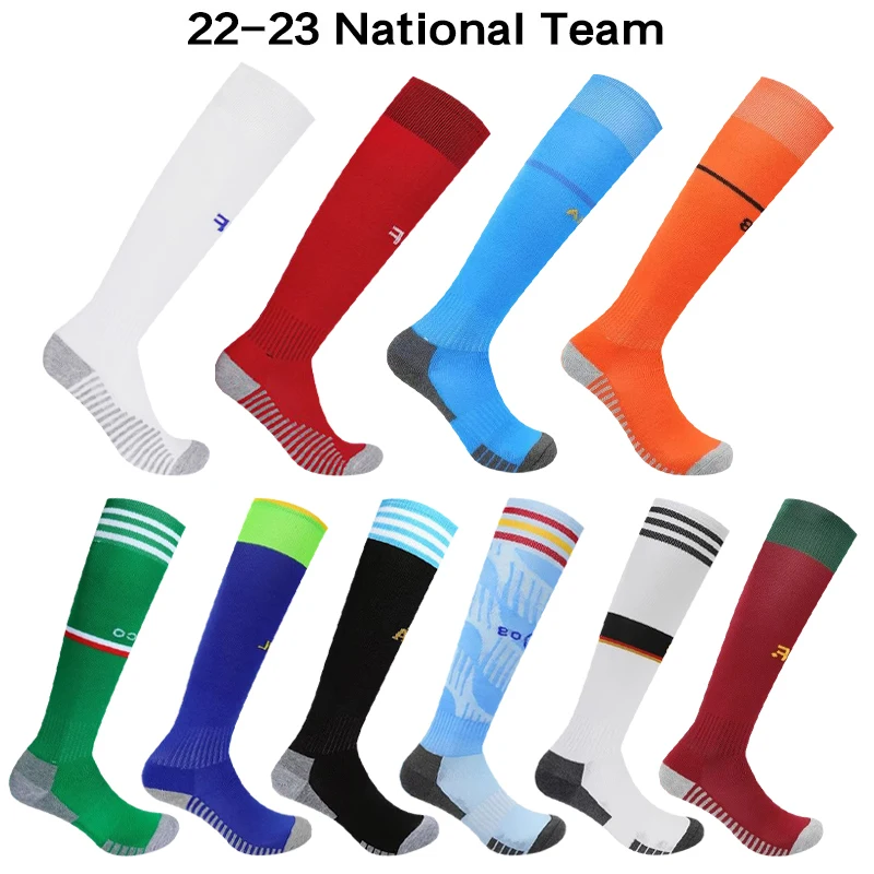 

2023 Seasons National Team Football Socks Adult Children Thickening Towel Bottom Non-Slip Soccer Training Match Sport Stocking