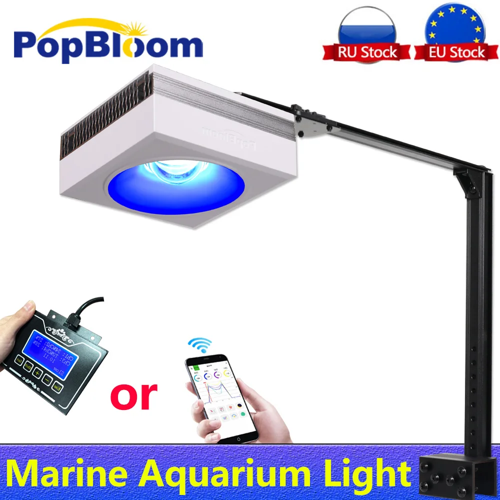 

PopBloom-Marine Aquarium Led Lighting,Saltwater Led Aquarium Light For Seawater LPS/SPS Coral Reef Fish Tank Light,40-60cm ,100W