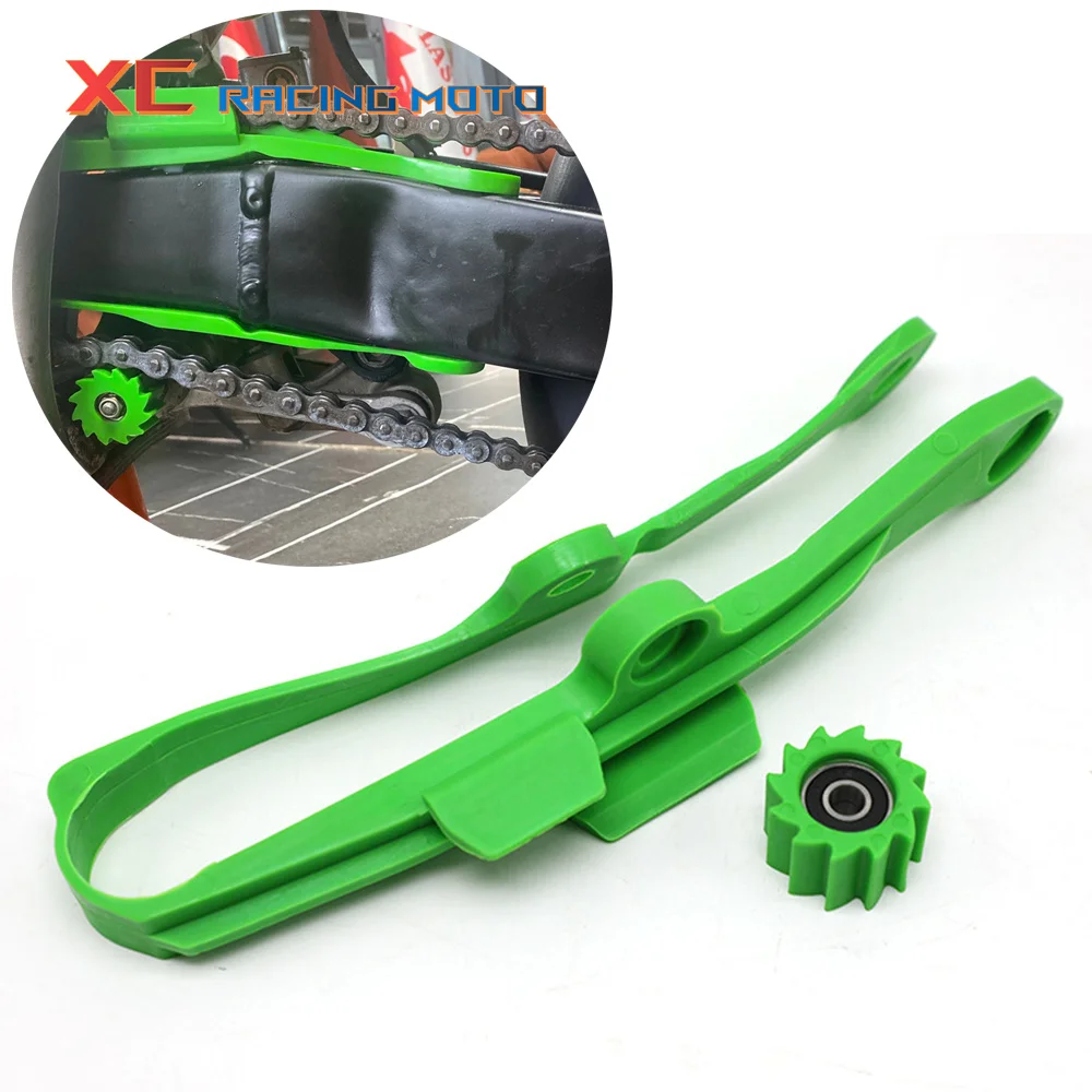 

Motorcycle Green Chain Slider Guide Swingarm Roller For KAWASAKI KLX450 2008-2014 KX450F 2008-2018 KX250F 2009-2020 KX 250F 450F
