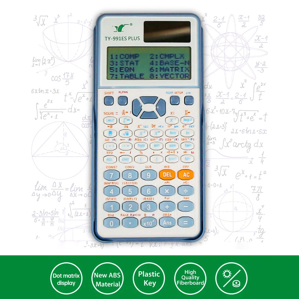【New】Scientific Calculators Math Calculator with 417 Function HD Dot Matrix Display 96*31) Dual Power Supply