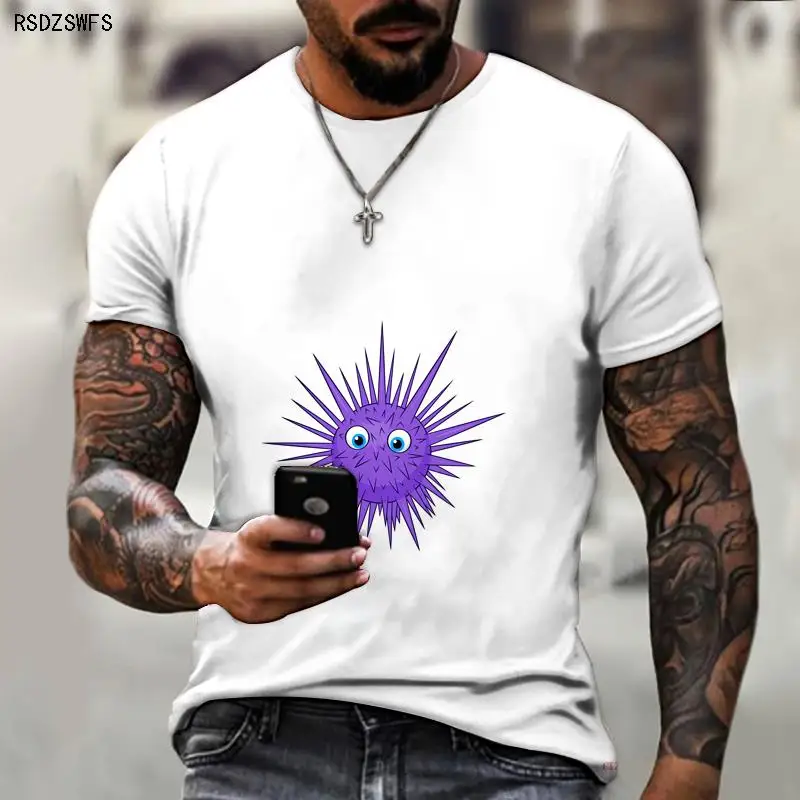 

New Summer Personality Men's T-shirt with Animal Print 3d Novelty T-shirt Casual Sports Basketball Street Harajuku Clothing