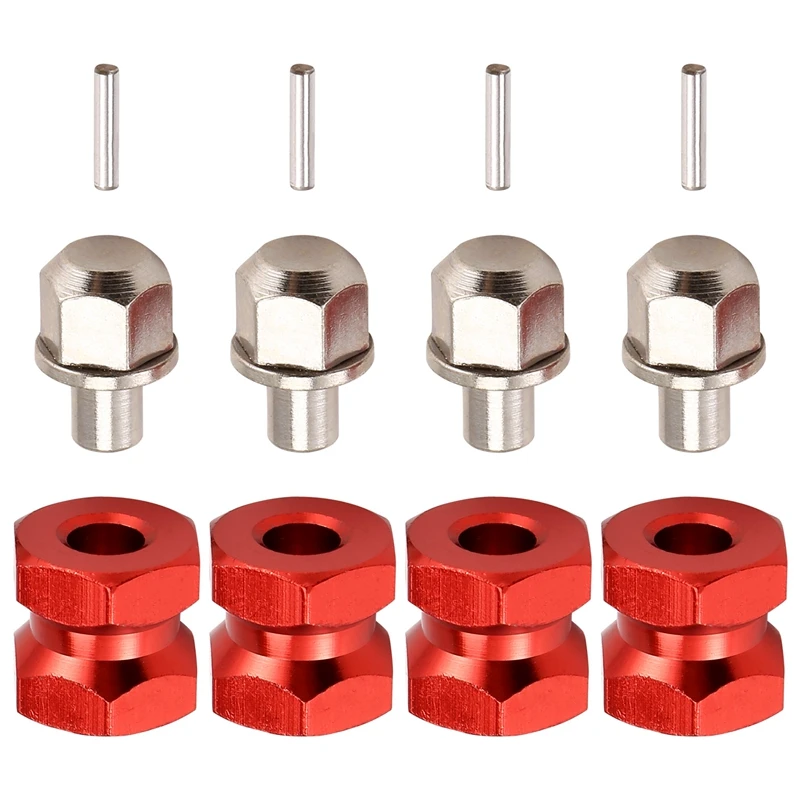 New-4Pcs Aluminum 12Mm Hex Wheel Hub Drive Adaptor Extension Combiner Coupler For 1/10 RC Car Crawler SCX10 D90