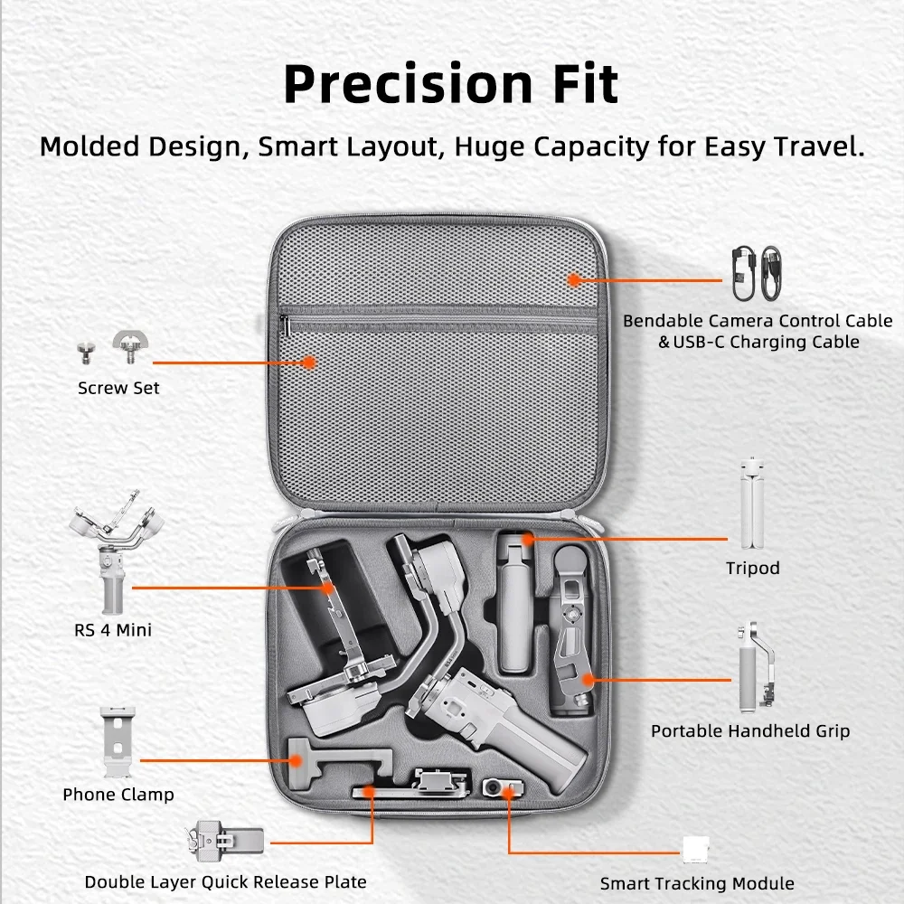 Camera Accessories Action Camera Accessories Handheld Gimbal Accessories Stabilizer Bag BRDRC Storage Bag for DJI RS 4 Mini Combo Bag Handheld Stabilizer RS4 Mini Carrying Case Accessory Shoulder