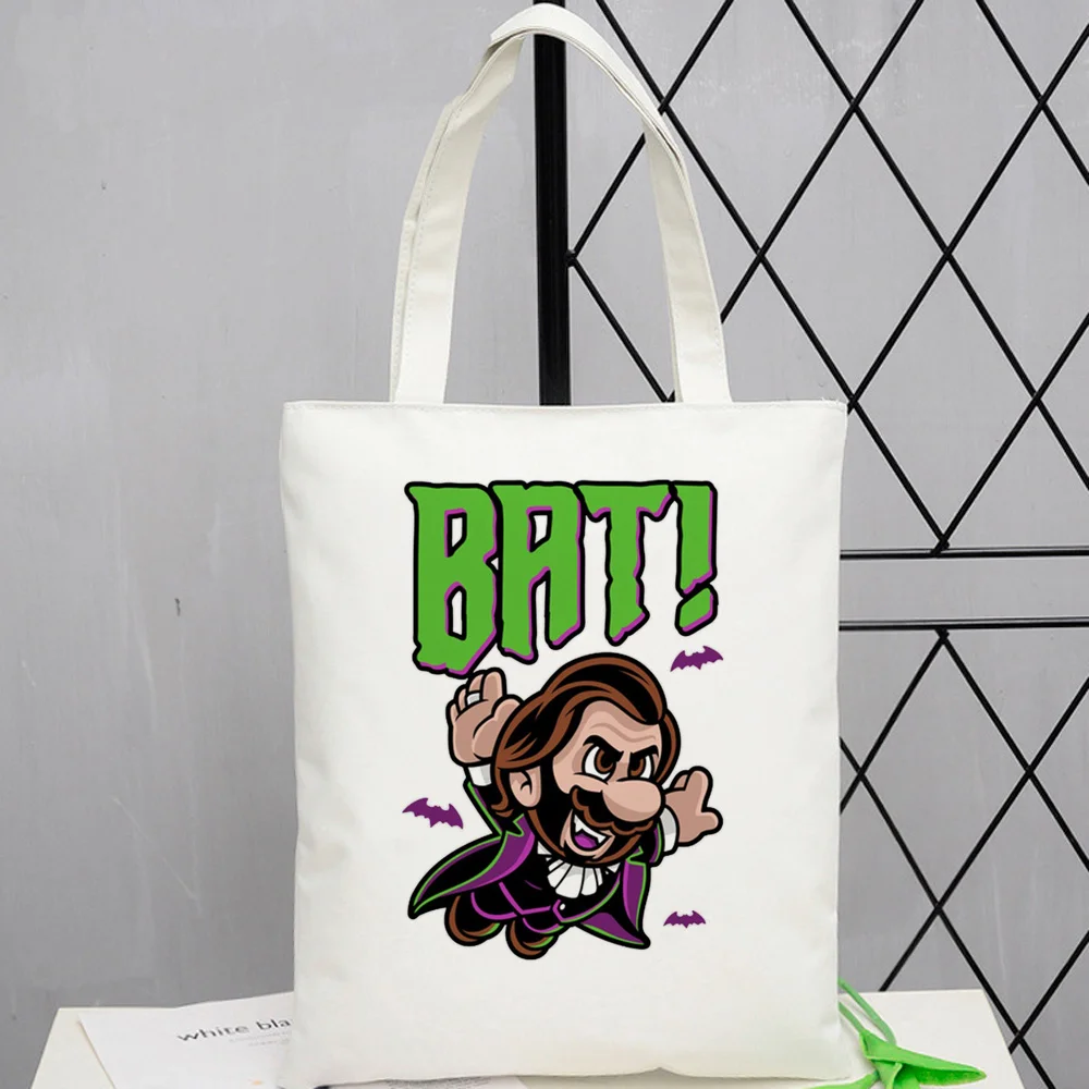 

what we do in the shadows shopping bag shopper jute bag tote reusable shopper bolsas de tela bag ecobag woven bolsas
