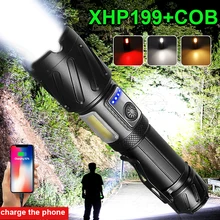 

XHP199 Most Powerful Flashlight Rechargeable LED Torch Light High Power Led Flashlights 18650 USB Tactical Lantern With Magnetic