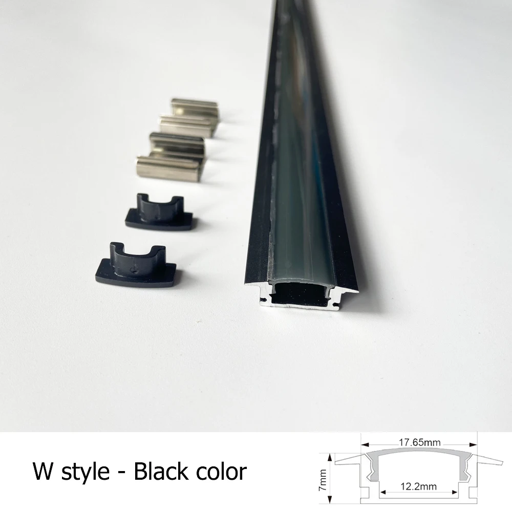 2-40 piezas/lote de perfil de aluminio LED de 0,5 m en forma de U/V/W para barra de tira LED 5050 2835, soporte de canal de lámpara, lámpara de gabinete, armario de cocina