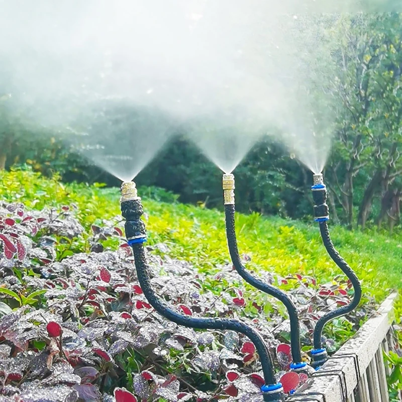 DIY Misting System Garden Irrigation For Lawn Universal Adjustable Atomizing Sprayer 5m 10m Kit OD8mm Tube Garden Water Mister