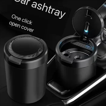 Portable Car LED Ashtray Universal Auto Ashtray Cigarette Ash Holders Cup Car Interior Decor Smokeless Auto Holder Box