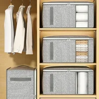 Foldable Clothes Storage Bag Visual Quilt Organize Cases with Handle Home Pillow Blanket Organizer Wardrobe Sorting Storage Box 2